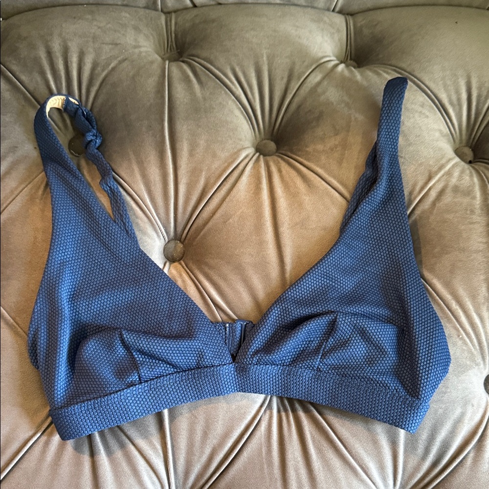 Blue Textured Women's Bra